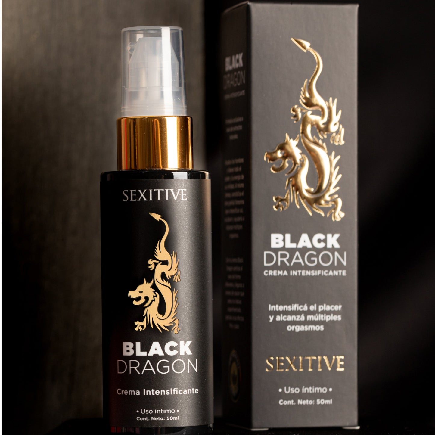 BLACK DRAGON - Crema intensificante orgásmica, intensa y rápida. 50 ml