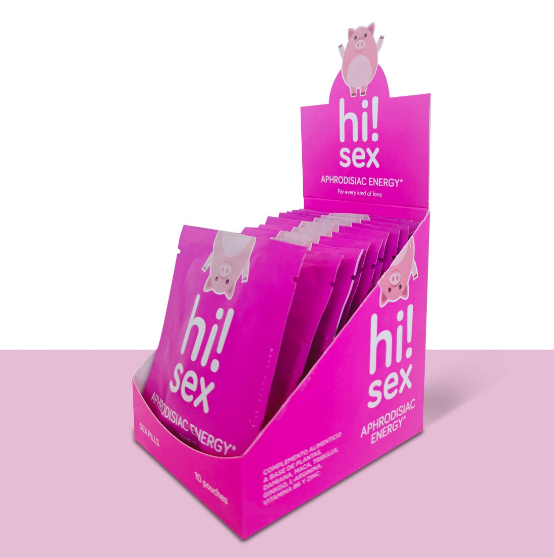 Hi!Sex - Suplemento Afrodisíaco para Hombres y Mujeres (10 sobres x 4 cápsulas)