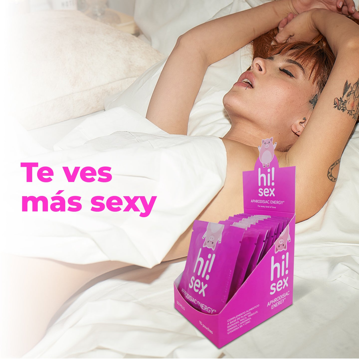 Hi!Sex Aphrodisiac Energy. Afrodisíaco Sexual para Mujeres y Hombres con Maca , Tribulusy L-Arginina. Sube la Testosterona y Aumenta la Libido. Sobres