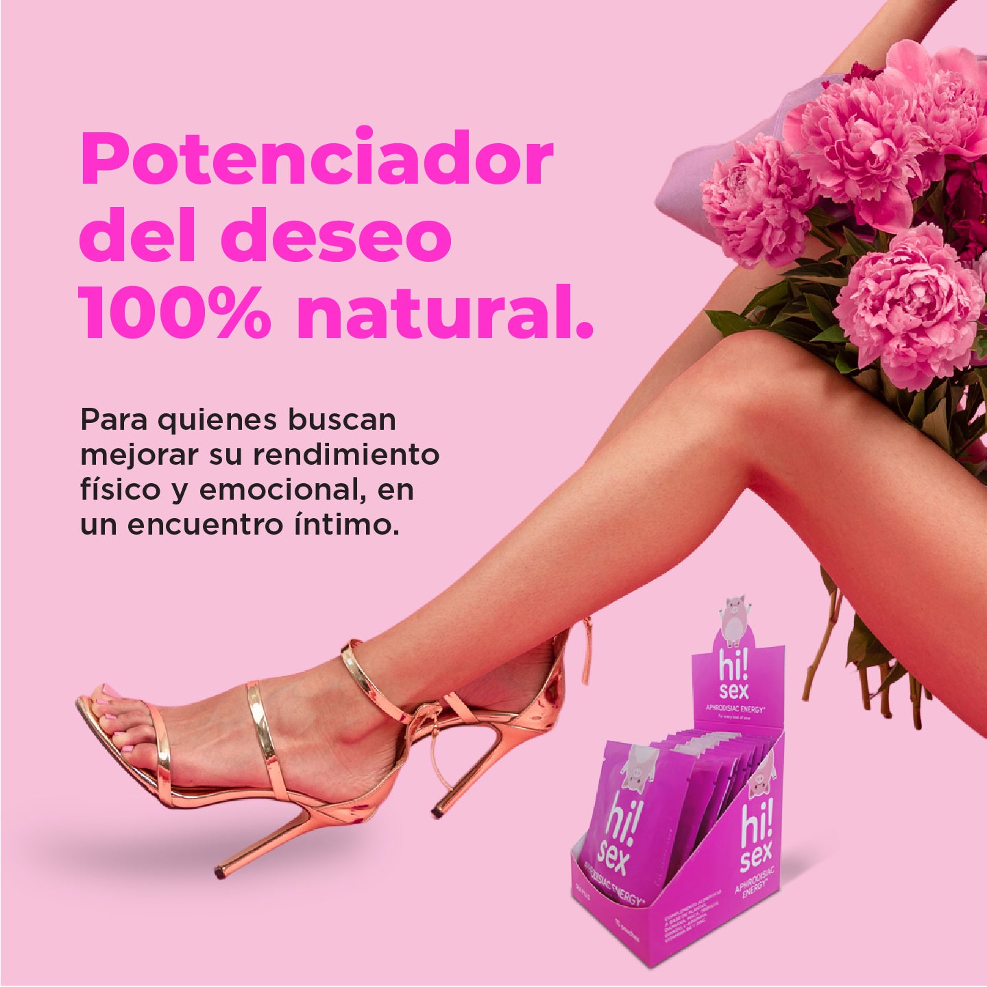 Hi!Sex Aphrodisiac Energy. Afrodisíaco Sexual para Mujeres y Hombres con Maca , Tribulusy L-Arginina. Sube la Testosterona y Aumenta la Libido. Sobres