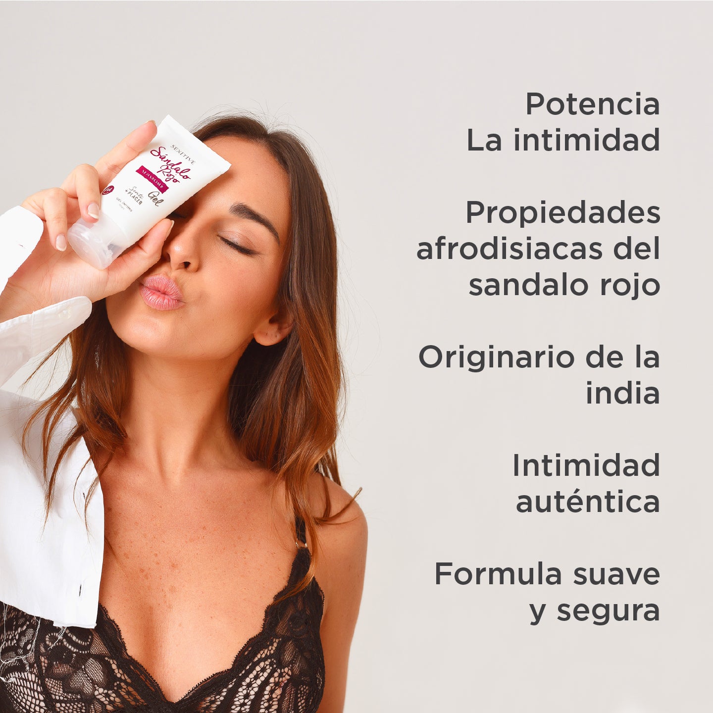 Gel Intimo Sensbomb Sandalo Rojo. Con extractos naturales energizantes. Formulado con el poder estimulante y afrodisíaco del Sándalo. - 70 ml