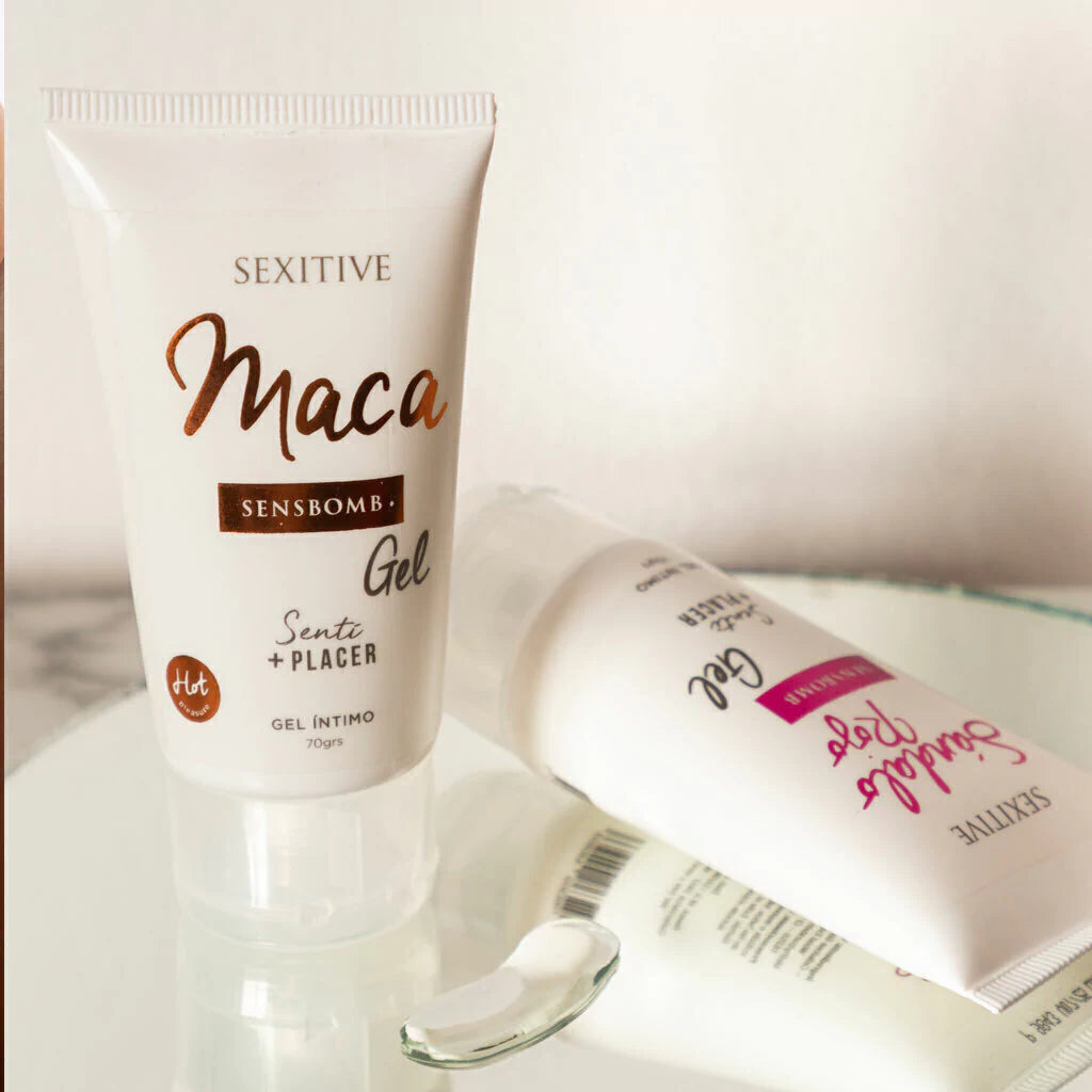 SENSBOMB MACA - Sexuelles Gleitmittel mit aphrodisierender Maca - Stimulierendes Gefühl für intensivere Erregung - Auf Wasserbasis - pH-neutral - Ohne Parabene 70ml