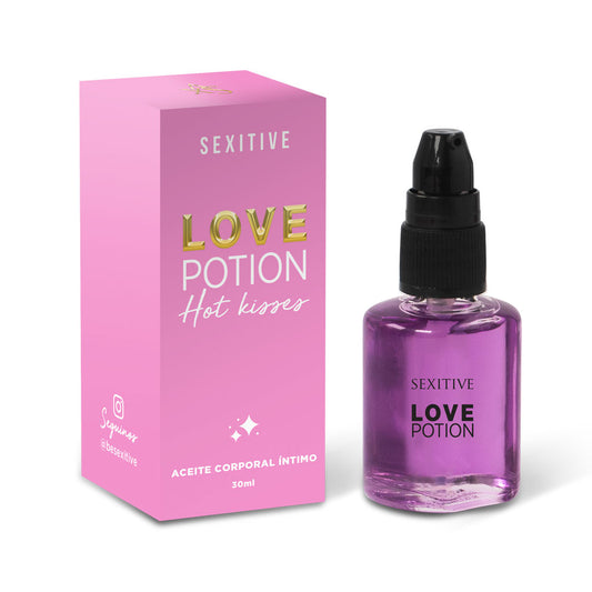 LOVE POTION - Aceite corporal íntimo con sabor a Algodón de azúcar. Sensación envolvente de calor. 30 ml