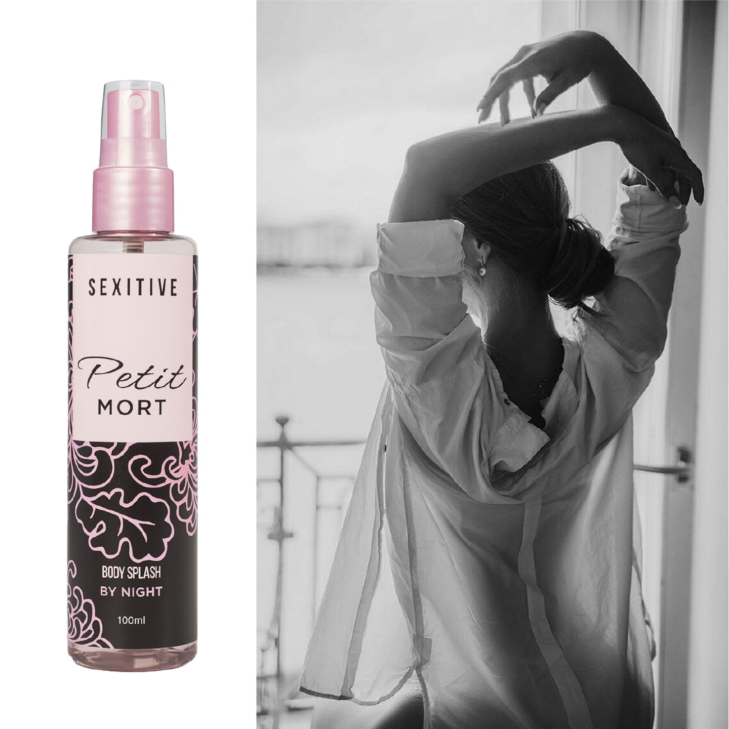 Sexitive PETIT MORT. Spray corporal muy sexy para mujer con Feromonas. Body Splash con Fragancias Afrodisíacas - 100 ml - 3.4 fl oz