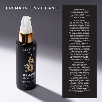 BLACK DRAGON Intensivierende Creme - Sofortiger Wärmeeffekt dank der Kraft des Capsicums - Sinnlichkeitsverstärker durch die aphrodisierenden Eigenschaften von Zimt - 50ml