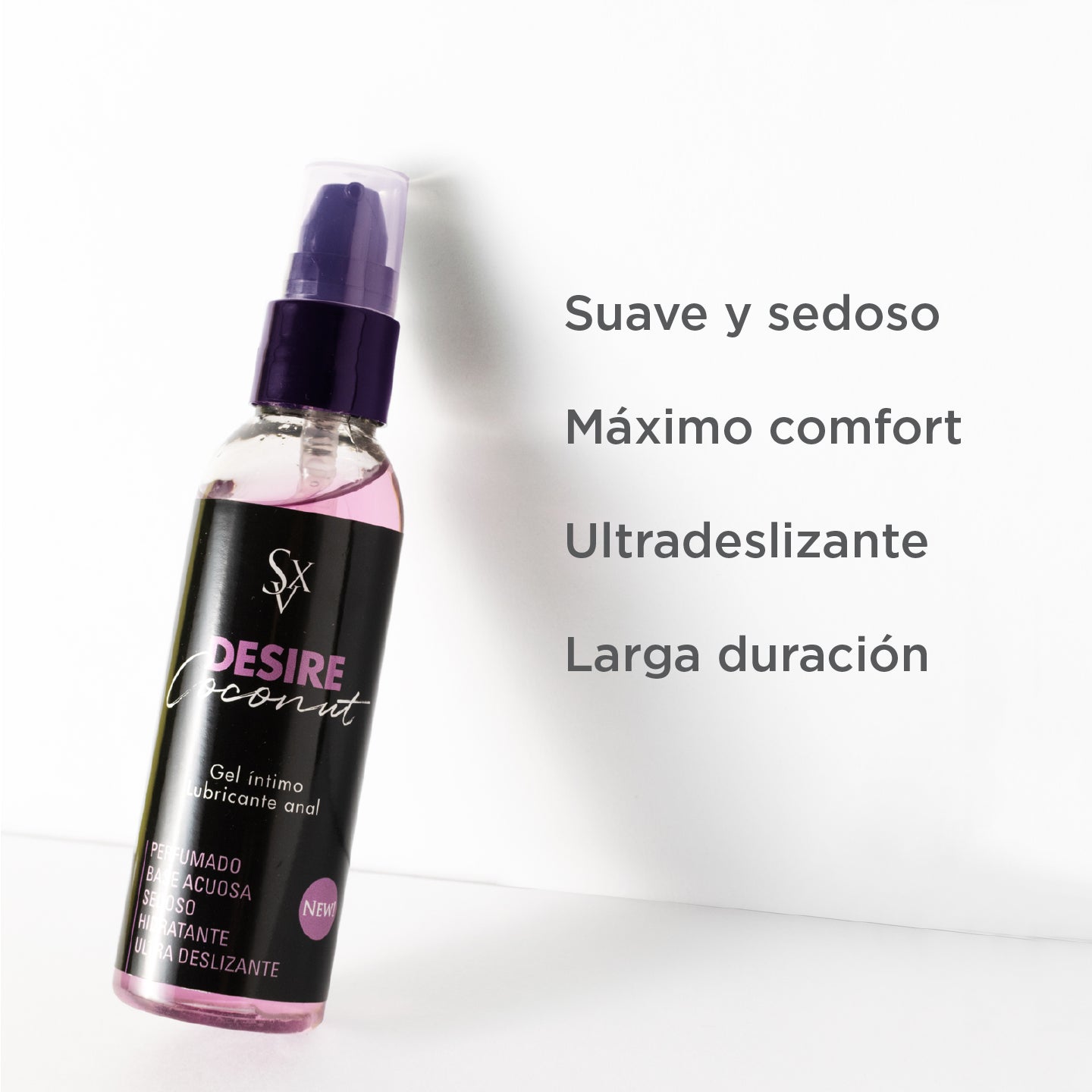 DESIRE COCONUT - Lubricante anal duradero a base de agua, pH equilibrado, sin parabenos, vegano.