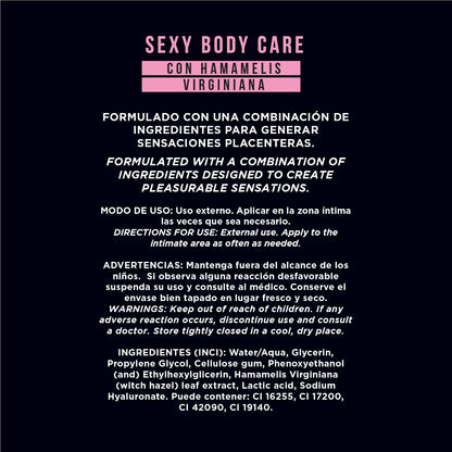 DIVA'S SECRET Tightening Effect - Instant intimate gel for women - Rejuvenating tightening effect in the intimate area. With Hyaluronic Acid, Witch Hazel, and Lactic Acid. 30 ml.