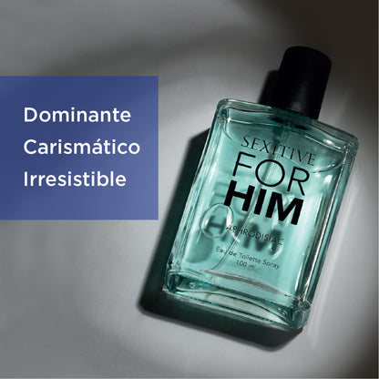 FOR HIM. Cologne for men. With Pheromones to attract women. Potent intensive formula. Pheromone Strong. Security and confidence. Absolute Desire. 100 ml - 3.4 fl oz