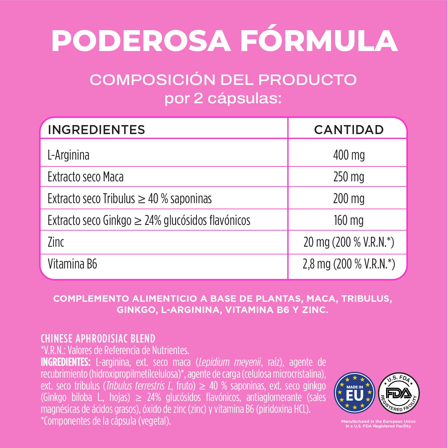 Hi!Sex Suplemento Libido para Mujeres y Hombres - Sobre Monodosis - 4 Cápsulas para Tomar en Pareja - Booster Natural de Deseo, Energía y Vitalidad - Conexión Íntima