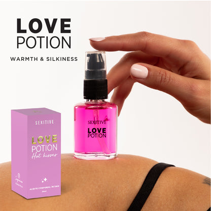 LOVE POTION - Aceite corporal íntimo con sabor a champagne. Sensación envolvente de calor. 30 ml