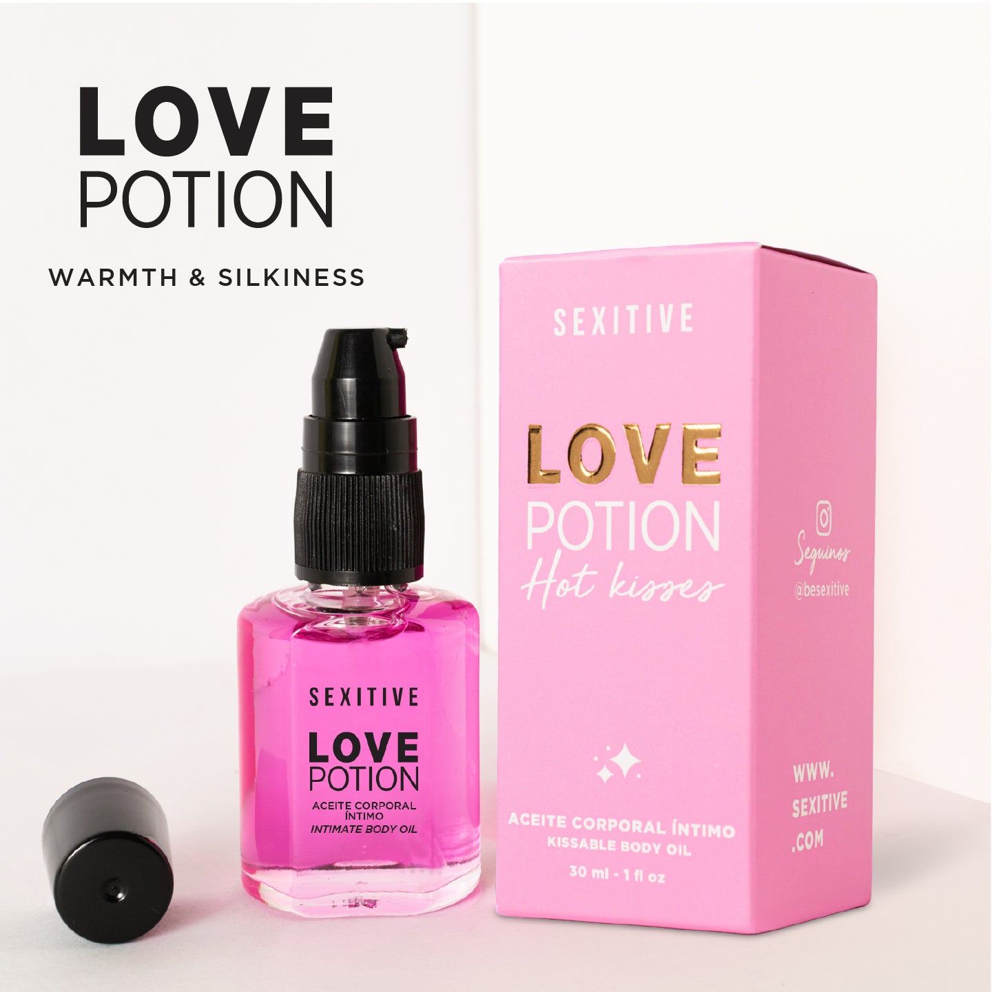 LOVE POTION Cotton Candy - Aphrodisiac kissable erotic oil with cotton candy flavor. For stimulating intimate kisses. To be kissed wherever you want. Warming Effect - 30 ml
