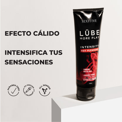 LUBE PREMIUM INTENSITY Hot Pleasure. Anales Gleitmittel mit Wärmeeffekt und auf Wasserbasis – Sexuelles Gleitmittel mit Wärmeeffekt für Paare – Stimulation – 130ml