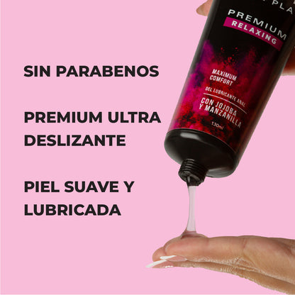 Lubricante LÜBE PREMIUM Relaxing Lubricante Anal Lube Premium Relaxing - Lubricante Anal Relajante a Base de Agua - Relax Gel con Jojoba y Manzanilla para uso unisex - Lubricante Sexual para Parejas - Estimulación - 130ml