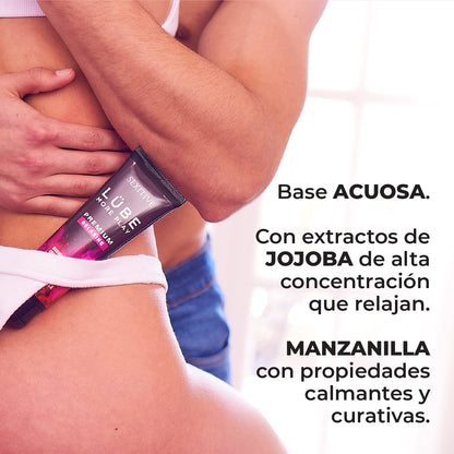 Lubricante LÜBE PREMIUM Relaxing Lubricante Anal Lube Premium Relaxing - Lubricante Anal Relajante a Base de Agua - Relax Gel con Jojoba y Manzanilla para uso unisex - Lubricante Sexual para Parejas - Estimulación - 130ml