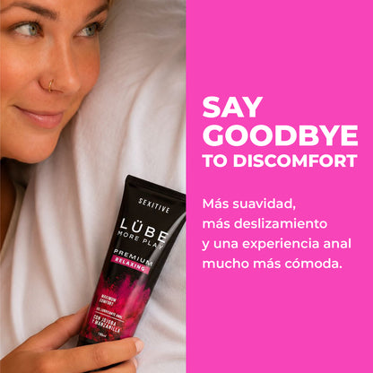 LUBE PREMIUM RELAXING Lubricante Dilatador Anal Relajante - Sensación Sin Dolor - Dilatación Progresiva Gracias a la Acción de la Jojoba y la Manzanilla- Lubricante Anal Base Agua  - 130ml