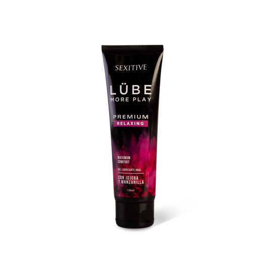 Lubricante LÜBE PREMIUM Relaxing Lubricante Anal Lube Premium Relaxing - Lubricante Anal Relajante a Base de Agua - Relax Gel con Jojoba y Manzanilla para uso unisex - Lubricante Sexual para Parejas - Estimulación - 130ml