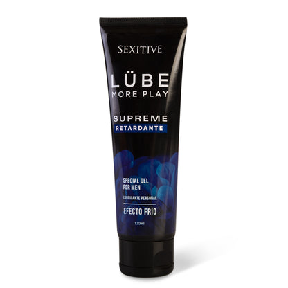 Lubricante LÜBE SUPREME Retardante Sexual Masculino - Lubricante Sexual Efecto Frio a Base de Agua, para Hombres - Gel Retardante de la Eyaculación, Erecciones Fuertes y Duraderas - 130ml
