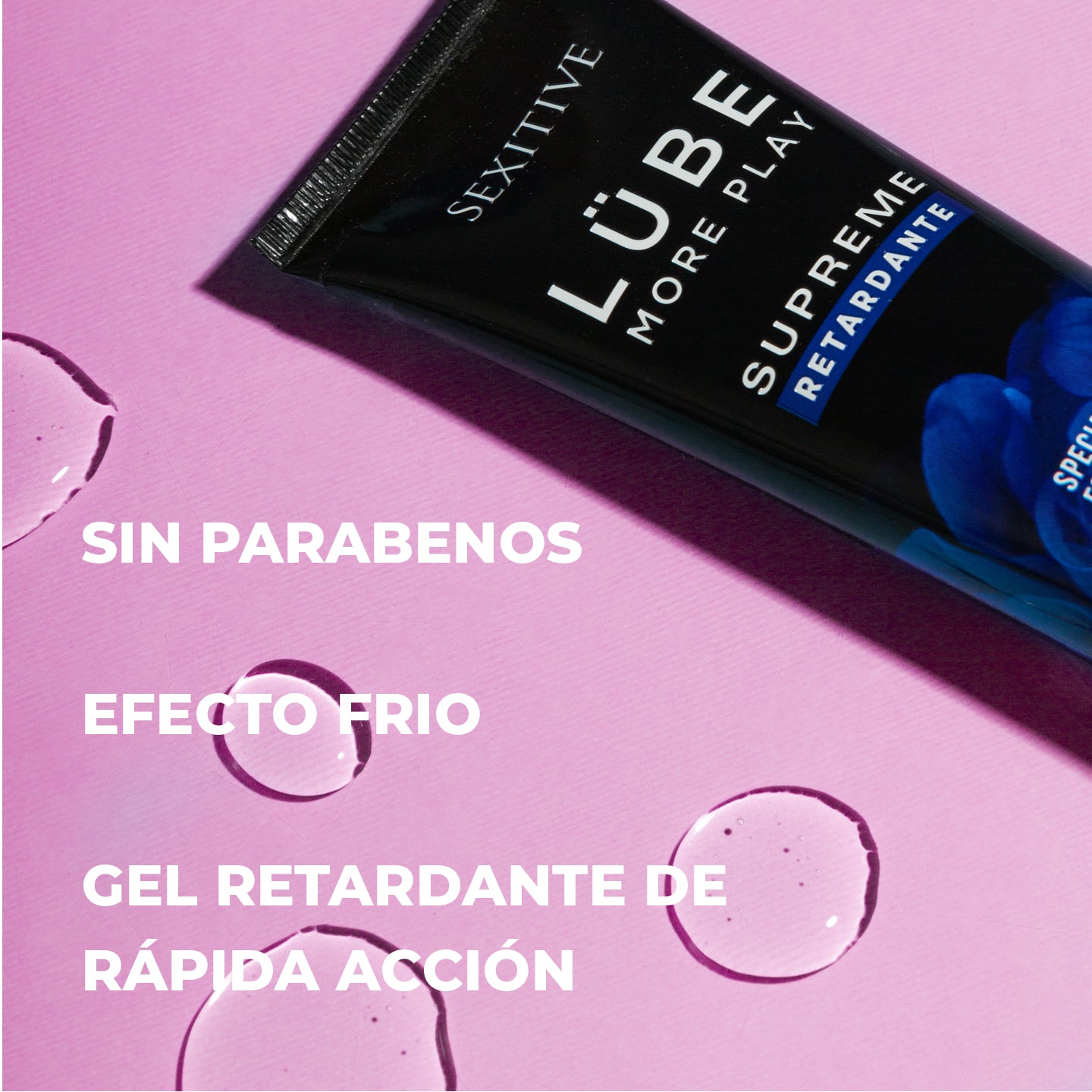 Lubricante LÜBE SUPREME Retardante Sexual Masculino - Lubricante Sexual Efecto Frio a Base de Agua, para Hombres - Gel Retardante de la Eyaculación, Erecciones Fuertes y Duraderas - 130ml