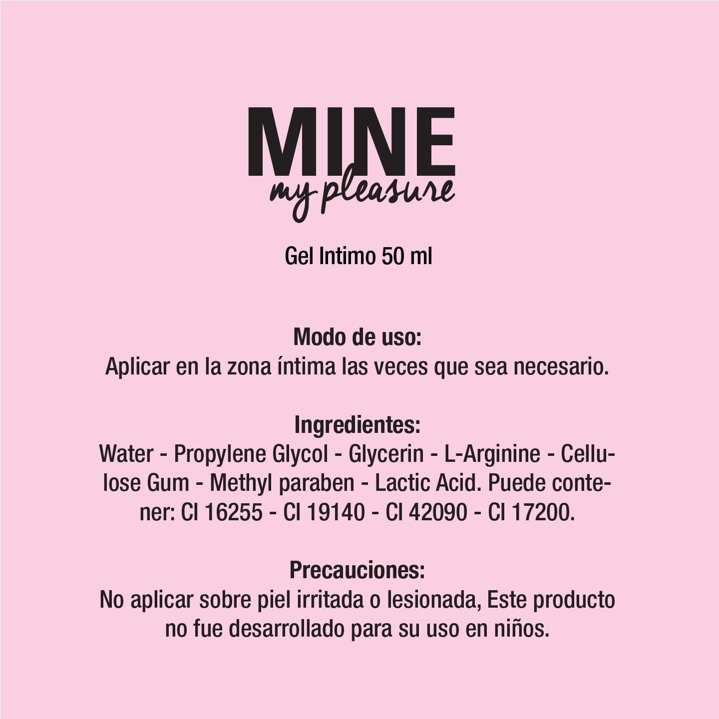 Mine, my pleasure. Gel orgásmico rápido, estimulante sexual femenino - Efecto Calor. Con L-Arginina y ácido láctico  - 50 ml
