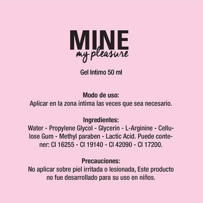Mine, my pleasure. Gel orgásmico rápido, estimulante sexual femenino - Efecto Calor. Con L-Arginina y ácido láctico  - 50 ml