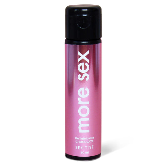 MORE SEX - Gel lubricante comestible sabor chocolate. Larga duración, condom friendly, sin azúcar. 50ml