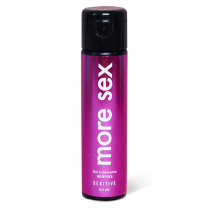 MORE SEX - Gel lubricante comestible sabor berries. Larga duración, condom friendly, sin azúcar. 50ml