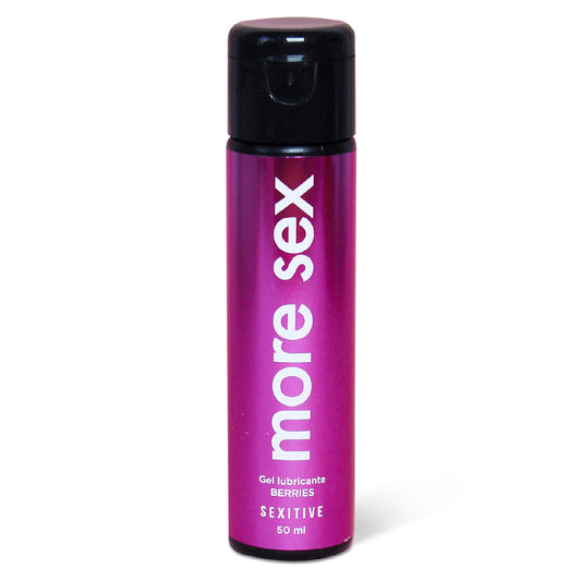 MORE SEX - Gel lubricante comestible sabor berries. Larga duración, condom friendly, sin azúcar. 50ml