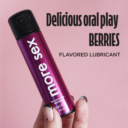 MORE SEX - Gel lubricante comestible sabor berries. Larga duración, condom friendly, sin azúcar. 50ml
