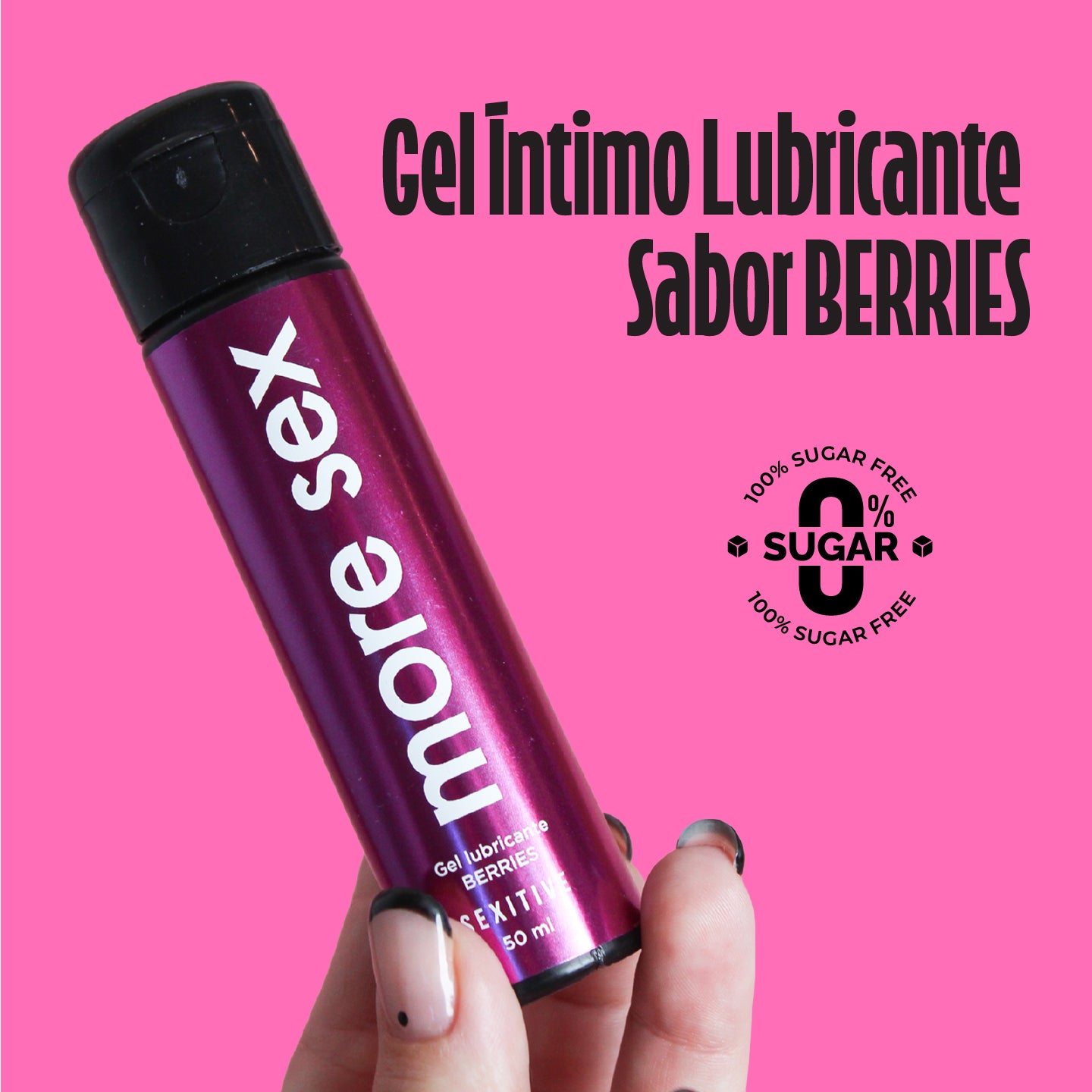 MORE SEX Beeren - Gleitgel Intim Rote Beeren Geschmack - Süß Feuchtigkeitsspendend und Sensorisch - Seidige und Kussbare Textur für Paarspiele - Stimulierendes und Essbares Gefühl - 50ml