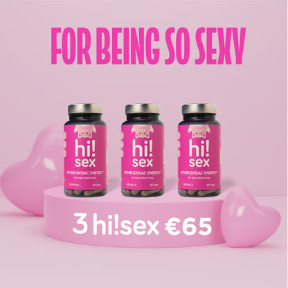 Pack Hi!Sex Aphrodisiac Energy x 3 - Suplemento Afrodisíaco - (3 Botes x 60 cápsulas)
