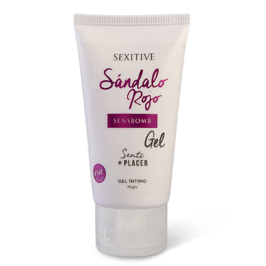 Gel Intimo Sensbomb Sandalo Rojo. Con extractos naturales energizantes. Formulado con el poder estimulante y afrodisíaco del Sándalo. - 70 ml